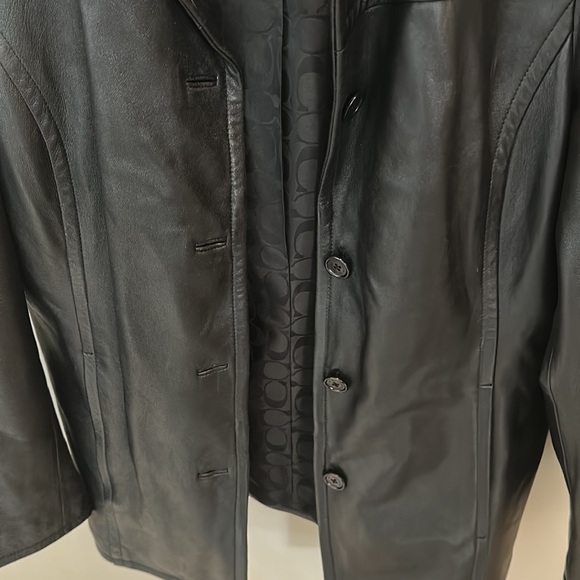 Like New Womens Coach Soft Leather Button Up Jacket - Picture 9 of 9